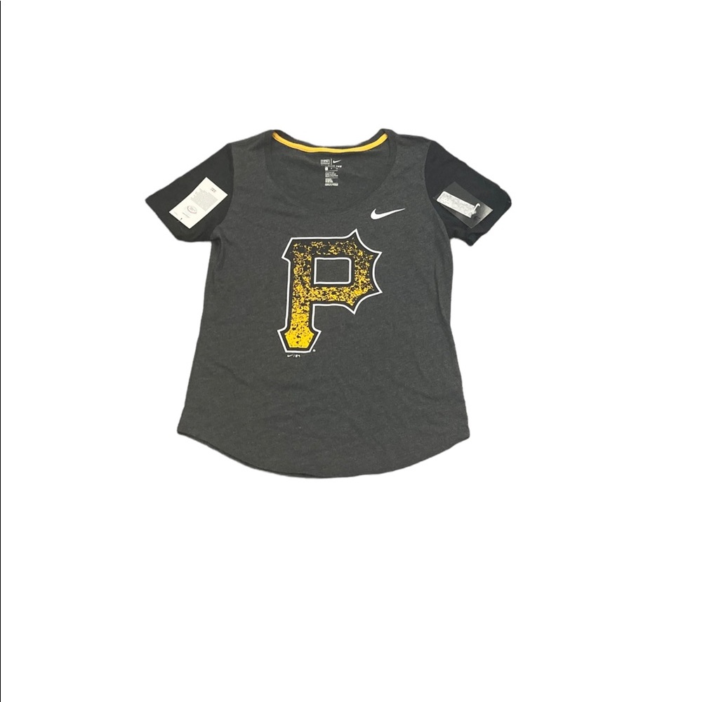 Pittsburgh Pirates Nike Womenās Logo Scoop Triā Blend Shirt Small
